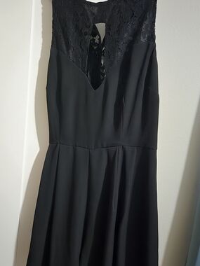 Vintage Forever 21 Black Lace-Top Romper
